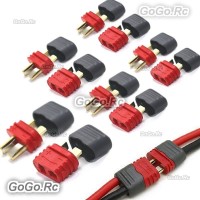 5 Pairs Amass T Plug Deans Male & Female Connectors with Insulated caps