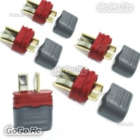 5 Pcs Male Amass T Plug Deans Connectors with Insulated caps