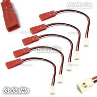 5 Pcs JST Female to JST-XH Male 2S 2Pin battery balance charger plug connector adapter