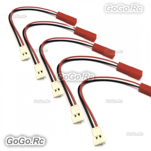 5-piece JST Male Connector To 1S 2-Pin Micro Molex Female Plug 