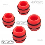 Steam 4-Piece 8mm Hole Silicone Landing Gear Nut Damper Red for Rc 600 700 Helicopter BZ8-1