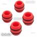 Steam 8-Piece 10mm Hole Silicone Landing Gear Nut Damper Red for Rc AK700 Helicopter BZ10-1x2