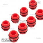 Steam 8-Piece 10mm Hole Silicone Landing Gear Nut Damper Red for Rc AK700 Helicopter BZ10-1x2