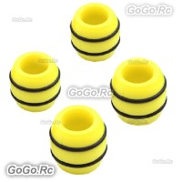 Steam 4-Piece 6mm Hole Silicone Landing Gear Nut Damper Yellow for Rc 500 Helicopter BZ6-2