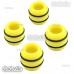 Steam 8-Piece 10mm Hole Silicone Landing Gear Nut Damper Yellow for Rc AK700 Helicopter BZ10-2x2