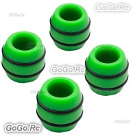 Steam 4-Piece 6mm Hole Silicone Landing Gear Nut Damper Green for Rc 500 550 600 Helicopter BZ6-3