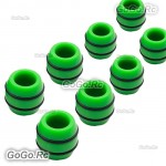 Steam 8-Piece 10mm Hole Silicone Landing Gear Nut Damper Green for Rc AK700 Helicopter BZ10-3x2