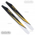 1 Pair 360mm  ALZRC Sport Carbon Fiber Main Blade - Yellow Black CFBSP-360-GD