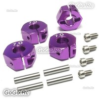 12mm Purple Wheel Hex Drive Adaptor Thickness 7mm With Pins Screws 1/10 RC Car