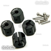 12mm Black Wheel Hex Mounting Adaptor Thickness 12mm For 1/10 D90 SCX10 CC01