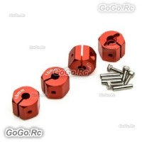 12mm Red Wheel Hex Mounting Adaptor Thickness 10mm SCX10 CC01 WRAITH 90027 90034