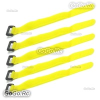 5 Pcs 315mm Battery Self-Adhesive Strap Reusable Cable Tie Wrap hook loop Yellow