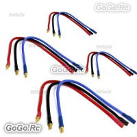 12 Pcs 3.5mm Bullet Connector Male-Female Extension Wire 14AWG 20CM For Rc Motor