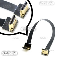 FPV Dual Up Angled 90 Degree HDMI Type A Male to Male HDTV FPC Flat Cable 20cm