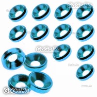 15 Pcs Aluminum Countersunk Washers Gaskets Blue For M2.5 Screws