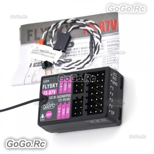 FLYSKY FS-R7V 2.4GHz 7CH Receiver PPM / i-BUS / S.BUS Output For RC Cars Boats