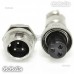 1 Set 12mm 3 Pin Aviation Plug Male & Female Wire Panel Metal Connector GX12-3