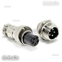 1 Set 12mm 5 Pin Aviation Plug Male & Female Wire Panel Metal Connector GX12-5