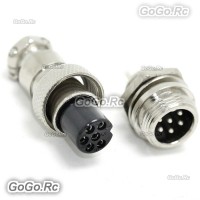 10 Set 12mm 6 Pin Aviation Plug Male & Female Wire Panel Metal Connector GX12-6
