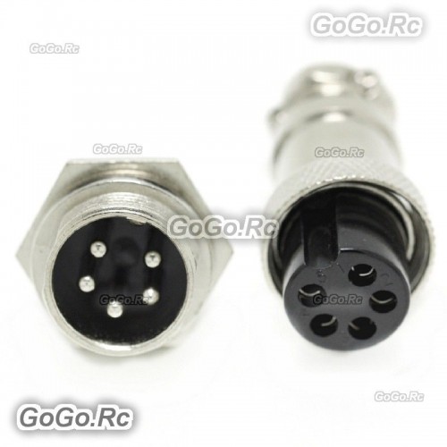 2 Sets 4 Pin Round Screw Aviation Plug Male & Female Connector Adapter 16mm 