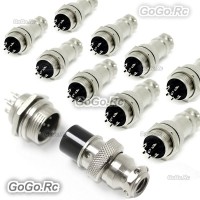 10 Set 16mm 6 Pin Aviation Plug Male & Female Wire Panel Metal Connector GX16-6