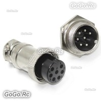 1 Set 16mm 7 Pin Aviation Plug Male & Female Wire Panel Metal Connector GX16-7