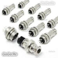 10 Set 16mm 7 Pin Aviation Plug Male & Female Wire Panel Metal Connector GX16-7