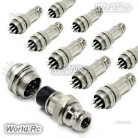 10 Set 16mm 8 Pin Aviation Plug Male & Female Wire Panel Metal Connectors GX16-8