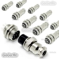 10 Set 16mm 9 Pin Aviation Plug Male & Female Wire Panel Metal Connectors GX16-9