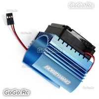 Hobbywing 5010 Cooling Fan and 4465 Heat Sink Combo C4 for 1:8 RC Model Blue