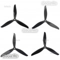 Tarot 4-Piece 7-inch 3-Blade 7045 Racing Propeller Blade Clockwise CW for 300 350 Quadcopter Drone Black TL160102A