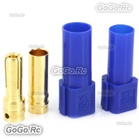 1 Pair XT150 6mm Large Current Motor Bullet Connector Male/Female w/Sleeve Blue