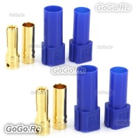 2 Pair XT150 6mm Large Current Motor Bullet Connector Male/Female w/Sleeve Blue