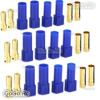 6 Pair XT150 6mm Large Current Motor Bullet Connector Male/Female w/Sleeve Blue