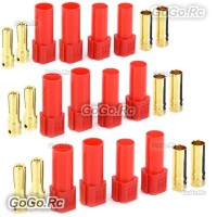 6 Pair XT150 6mm Large Current Motor Bullet Connector Male/Female w/Sleeve Red