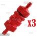 3 Pcs HSP 80118 Fuel Filter Nitro Spare Parts For 1/8 1:8 RC Car Model Red