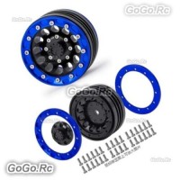4x Alloy Beadlock 1.9" Blue Wheels Rims for trx4 SCX10 D90 CC01 1/10 RC Crawler