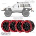 4x Alloy Beadlock 1.9" Red Wheels Rims for trx4 SCX10 D90 CC01 1/10 RC Crawler