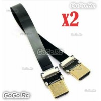 2x 20cm FPV HDMI Type A Male to HDMI Male HDTV FPC Cable for Aerial Photography