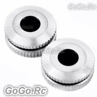 2 Pcs Metal Canopy Grommet Ring Nuts For T-Rex 550 600 700 (Silver) - LH8027