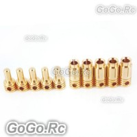 6.5 mm Gold Bullet Connector for Battery Motor Esc x 5 Pairs For Rc (BR404-05)