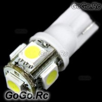 2x T10 5-SMD 5050 LED Car Lights Bulbs 194 168 501 - White (LE001-05WH)
