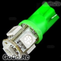 2x T10 5-SMD 5050 LED Car Light Bulb 194 168 501 - Green (LE001-05GN)
