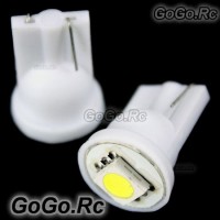 2x T10 1-SMD 5050 CAR LED Light Bulb W5W - WEDGE SIDE LIGHT - White (LE001-01WH)