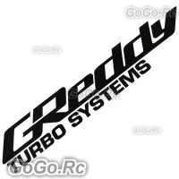 Greddy Turbo Systems Sticker Decal Black JDM Drift Racing 43mmx201mm - CSG001BK