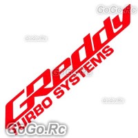 Greddy Turbo Systems Sticker Decal Red JDM Drift Racing 43mmx201mm - CSG001RD