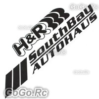 H & R Southbay Autohaus Sticker Black Decal JDM Racing 95mmx251mm - CSH004BK