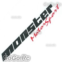 Monster motorsport Sticker Black & Red Decal JDM Racing 62mmx250mm - CSM010BR