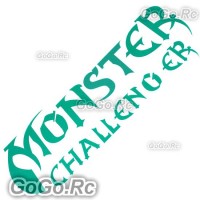 Monster Challeng Sticker Decal Racing Car Bumper Green 71mmx200mm - CSM013GN