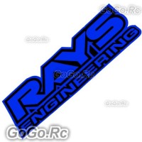 RAYS ENGINEERING Sticker Decal Emblem Black & Blue 68mmx198mm - CSR001BB